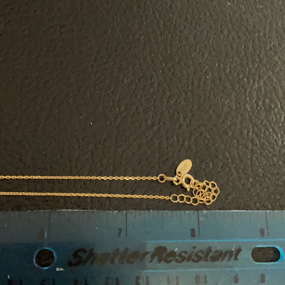 Silver necklace gold colored pendant with crystals - Picture 5 of 5